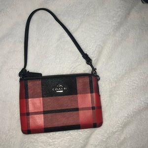 Coach red/black wristlet
